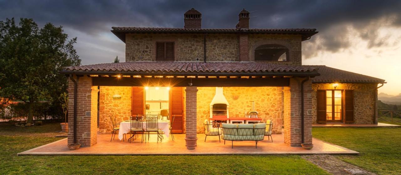 Casa Ora D'Oro - Panoramic Views / Pool / Private Garden Villa Trequanda Buitenkant foto